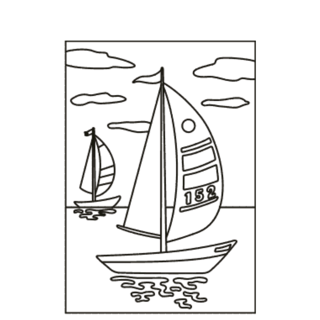 (Sand Art Card) Yacht